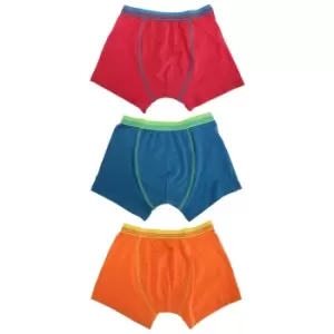 TF Kids By Tom Franks Boys/Childrens Trunks Underwear (3 Pack) (11/12 Years) (Red/Orange/Blue)