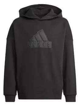 adidas Unisex Junior Future Icons Badge Of Sport Logo Hoodie - Black, Size 13-14 Years