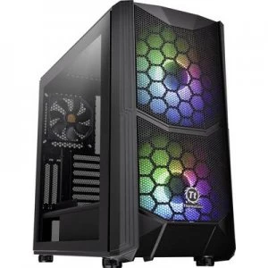Thermaltake Commander C35 TG Midi tower PC casing, Game console casing Black 2 built-in LED fans, Built-in fan, LC compatibility, Window, Dust filter,