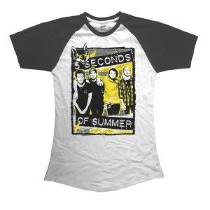 5 Seconds of Summer - Splatter Womens Large T-Shirt - Black,White