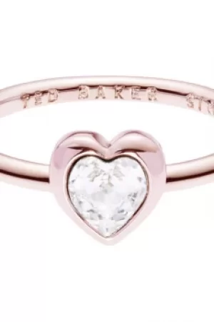 Ted Baker Ladies Rose Gold Plated Crystal Heart Ring Size SM TBJ1683-24-02SM