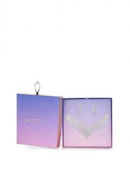 Mood Mood Silver Plated Crystal Diamante 2 Piece Hot Offer Set