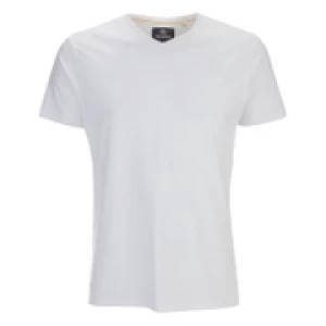 Threadbare Mens Charlie Plain V-Neck T-Shirt - White - L
