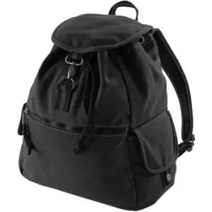 Quadra Vintage Canvas Backpack - 18 Litres (Pack of 2) (One Size) (Vintage Black) - Vintage Black