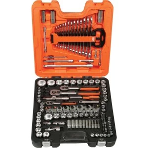 Bahco 138 Piece Combination Drive Hex Socket, Screwdriver Bit and Crows Foot Spanner Set Metric Combination