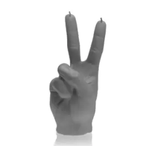 Hand Peace Sign Candle &ndash; Gray Matt