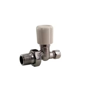 Plumbsure White Chrome effect Straight Radiator valve