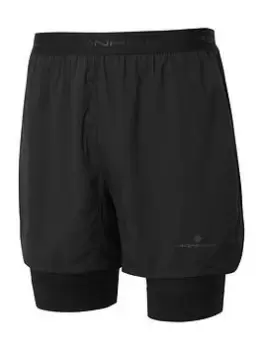 Ronhill Tech Revive 5" Twin Running Shorts - Black, Size L, Men