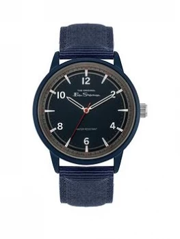 Ben Sherman Blue and Red Detail Dial Blue Strap Mens Watch, One Colour, Men