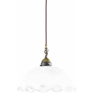 Elegant hanging lamp NONNA antique brass 1 bulb, diameter 30 Cm