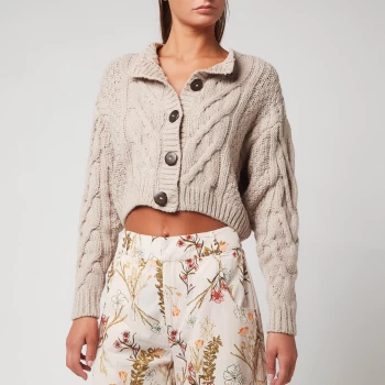 Free People Womens Bonfire Cardigan - Silver Feather - XS