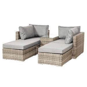 Royalcraft Wentworth Rattan 4 Seater Multi Setting Relaxer Set Synthetic Rattan - wilko - Garden & Outdoor