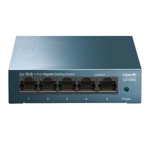 TP-LINK (LS105G) 5-Port Gigabit Unmanaged Desktop LiteWave Switch UK Plug
