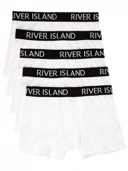 River Island RI Boxers 5 Pack White Size 9-10 Years Boys