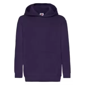 Fruit Of The Loom Childrens Unisex Hooded Sweatshirt / Hoodie (5-6) (Purple)