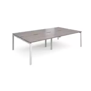 Adapt double back to back desks 2800mm x 1600mm - white frame and grey oak top