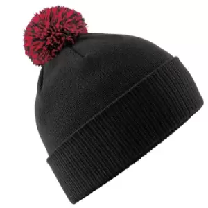 Beechfield Adults Unisex Snowstar Beanie (One Size) (Black/Classic Red)