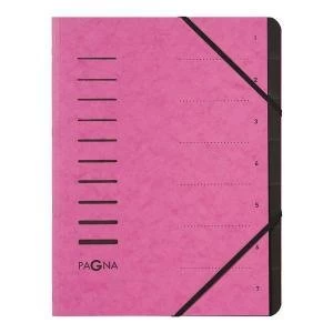 Pagna Pro A4 7 Compartment Sorting File Dark Pink Pack of 5 4005834