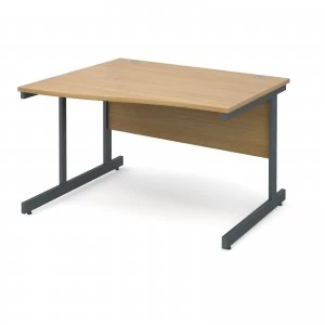Contract 25 Left Hand Wave Desk 1200mm - Graphite Cantilever Frame oa