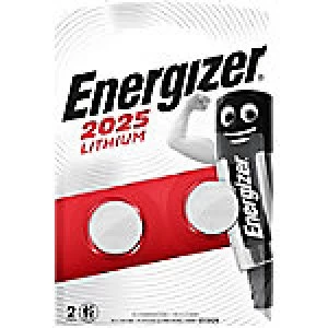 Energizer Button Cell Batteries CR2025 3V Lithium 2 Pieces