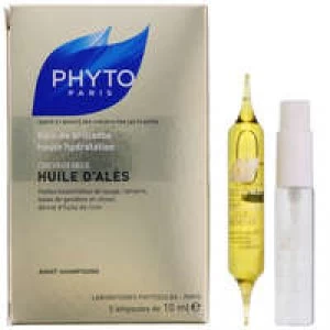 PHYTO Treatments Huile d'Ales: Intense Hydrating Oil Treatment For Dry, Dull and Treated Hair x 5 ampoules