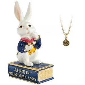 Arora Secrets from Hidden Treasures Alice in Wonderland White Rabbit Trinket Box, Multicolour, One Size