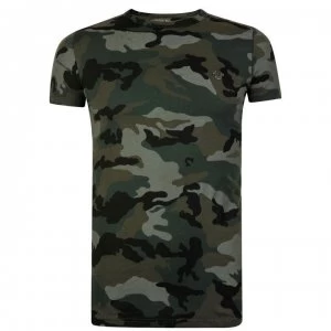 True Religion Camouflage Short Sleeved T Shirt - D Olive 3106