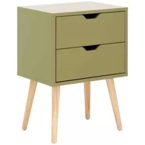 Nyborg Pair Of Two Drawer Bedside Tables Boa Green