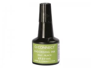 Q-Connect Black Endorsing Ink 28ml (Pack of 10)