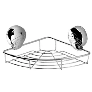 Showerdrape Suctionloc Chrome Corner Basket Bathroom Accessory