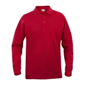 Clique Mens Classic Lincoln Long-Sleeved Polo Shirt (XS) (Red)