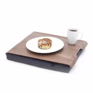 Bosign Laptray Large Antislip Walnut Wood Tray With Salt & Pepper Cushion