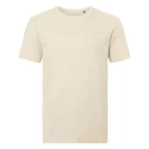 Russell Mens Organic Short-Sleeved T-Shirt (S) (Natural)