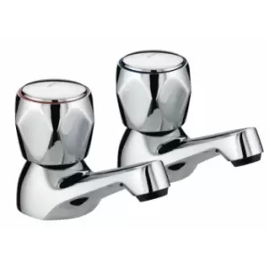 Value Club Basin Taps with Metal Heads - Chrome Plated - Bristan