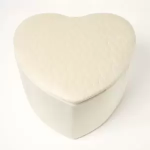 Arundel Heart-Shaped Velvet Footstool with Storage, Cream - Cream - Homescapes