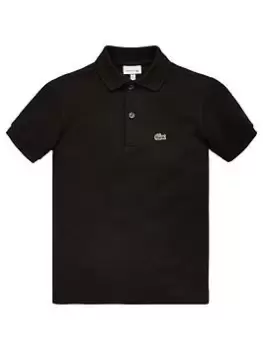 Kids' Lacoste Regular Fit Petit Pique Polo Shirt Size 2 yrs Black