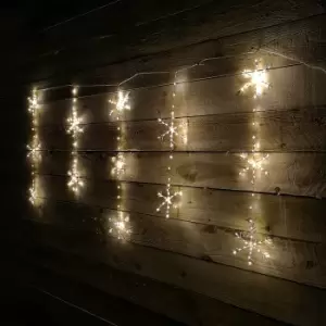 1.5m Static Snowflake LED Christmas Pin Wire Curtain Lights Decoration