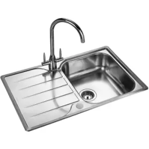 Michigan Stainless Steel Reversible 1 Bowl Inset Kitchen Sink Sinks - Rangemaster