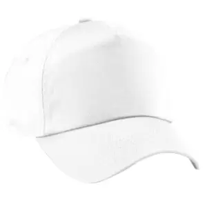 Beechfield Plain Unisex Junior Original 5 Panel Baseball Cap (One Size) (White)