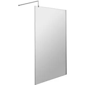 Hudson Reed - Wet Room Screen with Support Bar 1100mm Wide - 8mm Glass