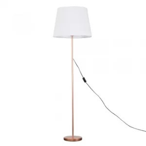 Charlie Copper Floor Lamp with XL White Aspen Shade