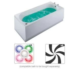 Cooke Lewis Luxury Whirlpool LED Wellness Spa system with Chrome controls