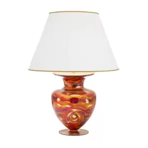 Anfora Fabric Table Lamp With Round Tapered Shade 24 Carat Gold