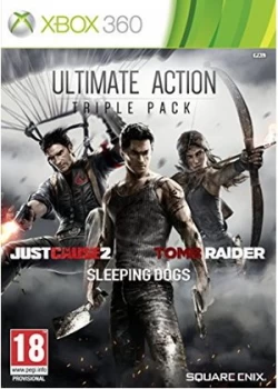 Ultimate Action Triple Pack Tomb Raider/Just Cause 2/ Sleeping Dogs Xbox 360 Game