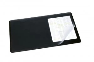 Durable Black Desk Mat With Transparent Overlay 400x530mm 720201