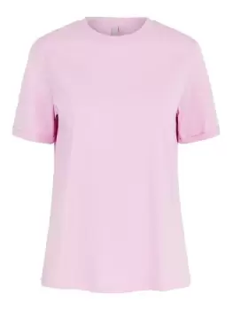 PIECES Solid-coloured T-Shirt Women Pink