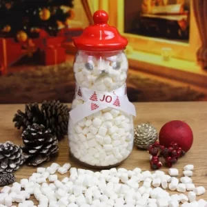 Personalised Christmas Snowman Mini Mallows Sweet Jar