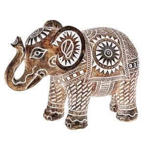Aztec Elephant Wood Medium Ornament