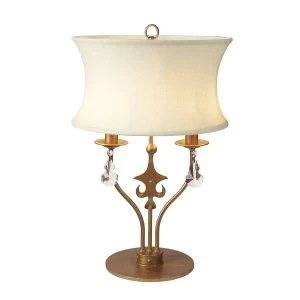 2 Light Table Lamp - Gold Patina, E14
