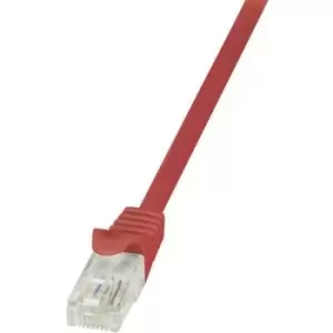 LogiLink CP1074U RJ45 Network cable, patch cable CAT 5e U/UTP 5m Red incl. detent